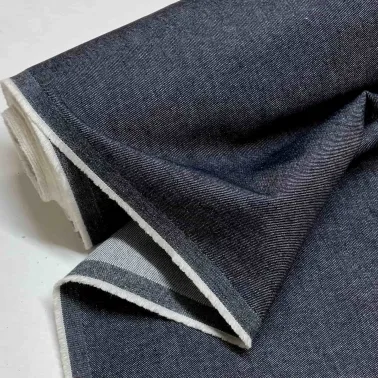 Tissu jeans lourd stretch noir chunky