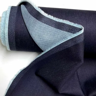 Tissu jeans lourd stretch brut bleu foncé