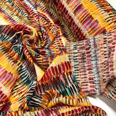 Tissu polyester Gaufré Mina multi couleur