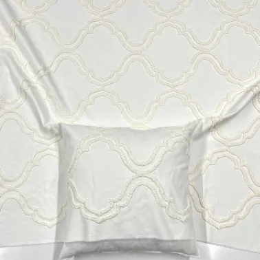 Tissu Coton polyester Volute Blanc - Tissu d'éditeur